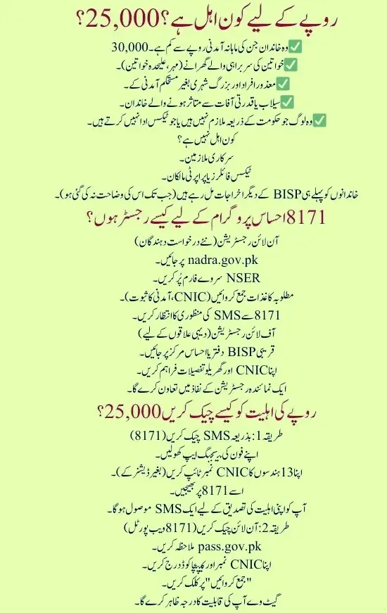 8171 Ehsaas Program 25000 Key Features