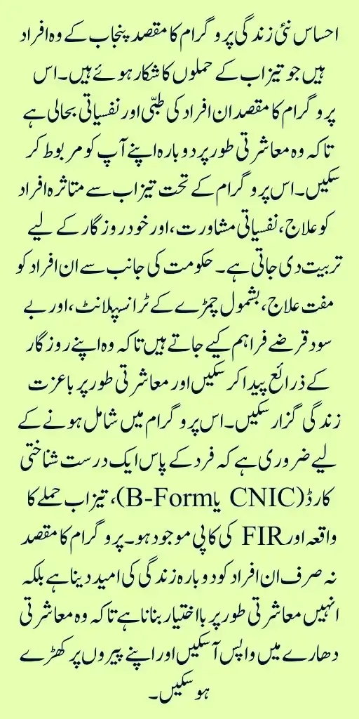What is the Ehsaas Nayee Zindagi Program 2025