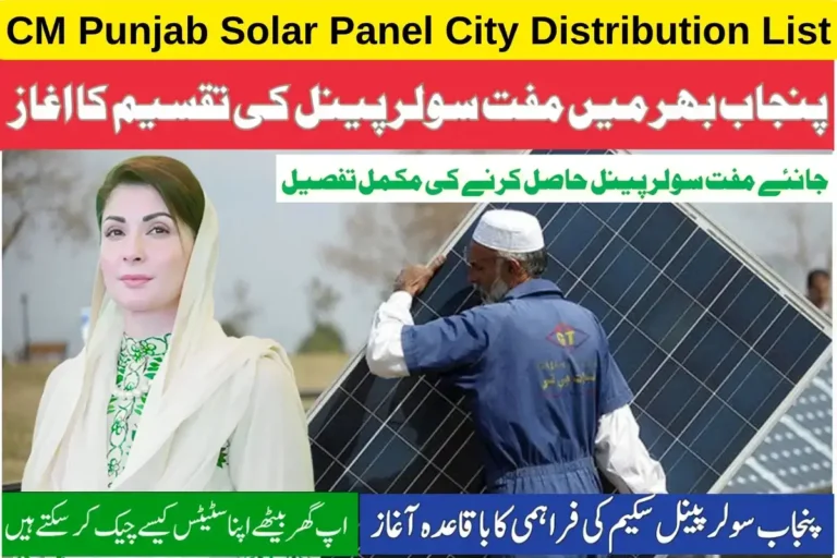 CM Punjab Solar Panel City Distribution List