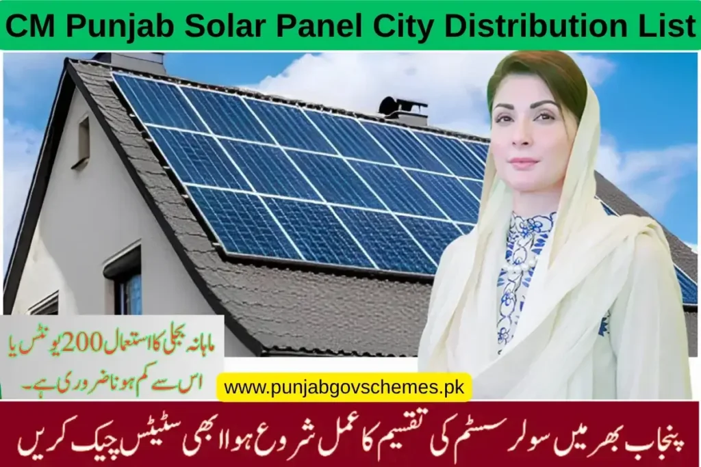CM Punjab Solar Panel City Distribution List Overview
