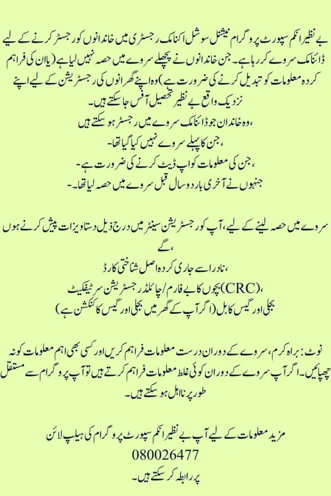 Benazir Income Support Program Dynamic Survey 2025 Overview