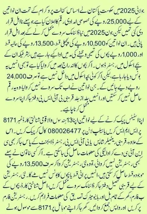 Ehsaas Program 25000 CNIC Check 2025 Eligibility