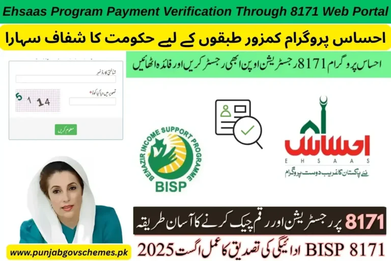 Ehsaas Program Payment Verification Through 8171 Web Portal