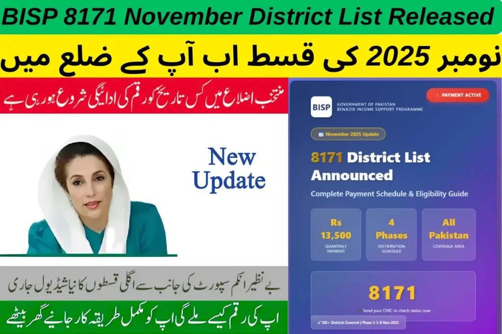 BISP 8171 November District List Released Now