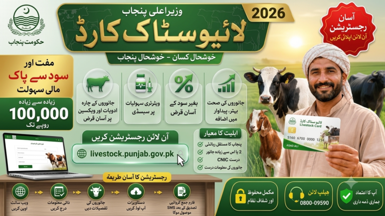 CM Punjab Livestock Card Scheme 2026 Online Registration Aur Bila-Sood Karzay Ki Mukammal Guide
